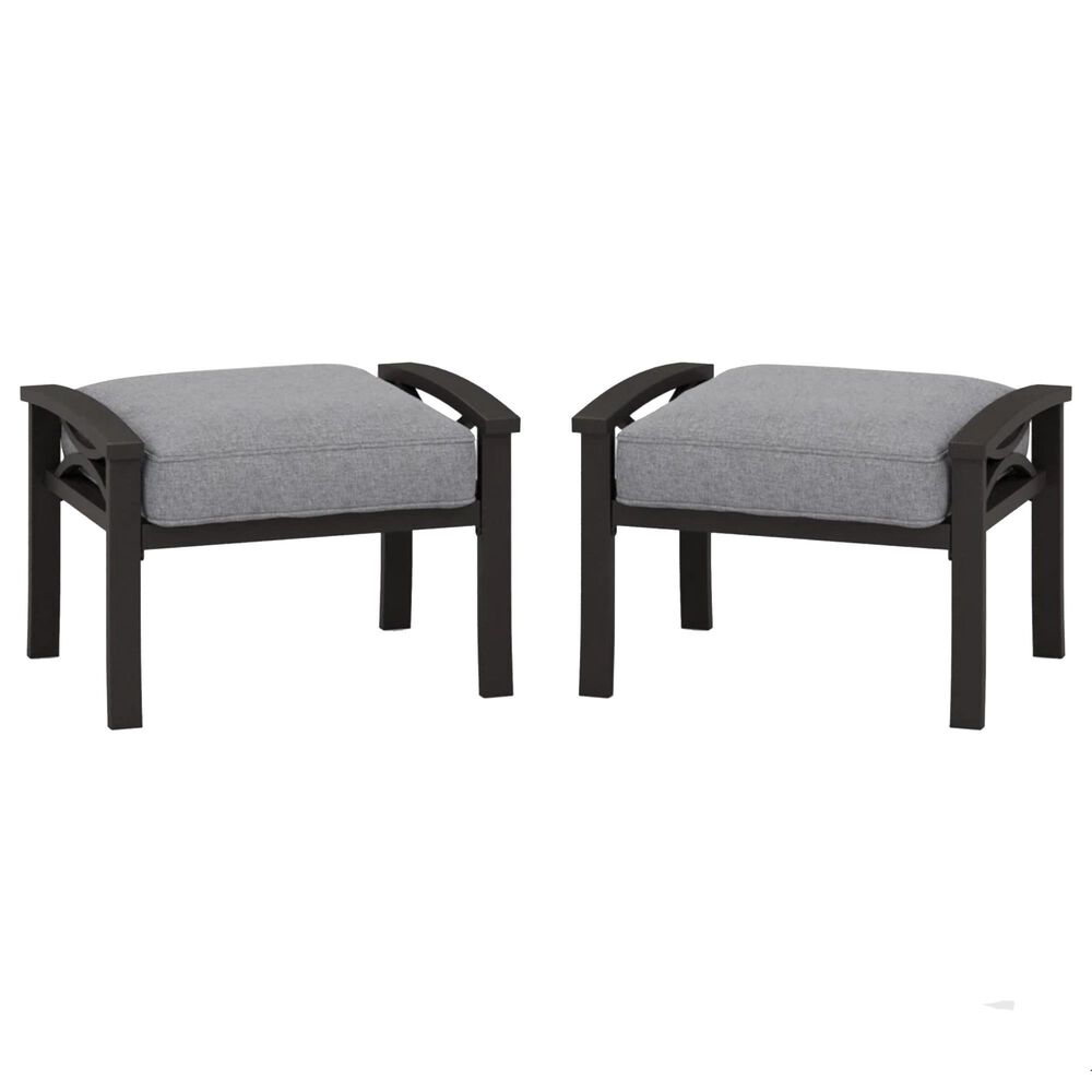 Hearth and Haven 26" Patio Ottoman in Dark Gray (Set of 2), , large