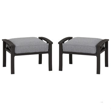 Hearth and Haven 26" Patio Ottoman in Dark Gray (Set of 2), , large