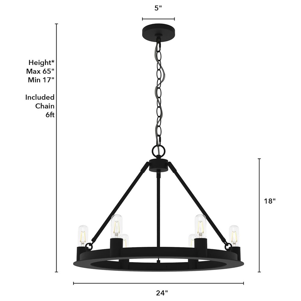 37B Saddlewood 6-Light Chandelier in Natural Iron, , large