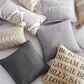 Levtex Cross Stitch 18" x 18" Throw Pillow in Charcoal, , large