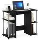 HOMLUX 38" Computer Desk with Dual Open Side Shelves in Americano and Stainless Steel, , large