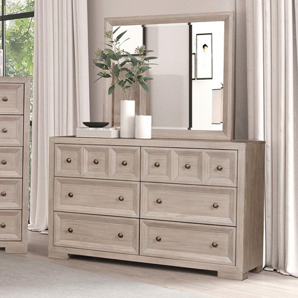 Furniture of America Hatton Cross 6 Drawer Dresser in Tawny, , large