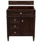 James Martin Vanities Brittany 30" Single Bathroom Vanity in Burnished Mahogany with 3 cm Parisien Bleu Quartz Top and Rectangular Sink, , large