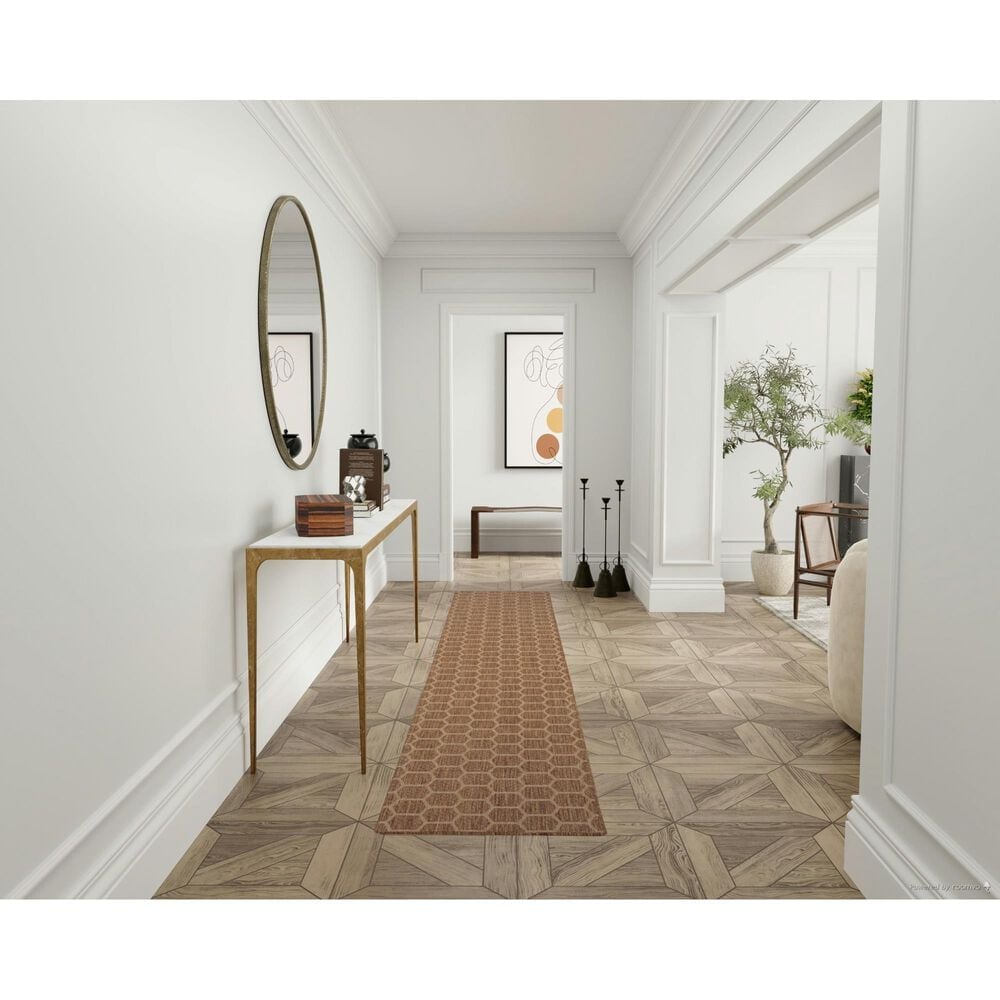 Nourison Twist Reversible 2&#39;2&quot; x 12&#39; Natural Indoor/Outdoor Runner, , large