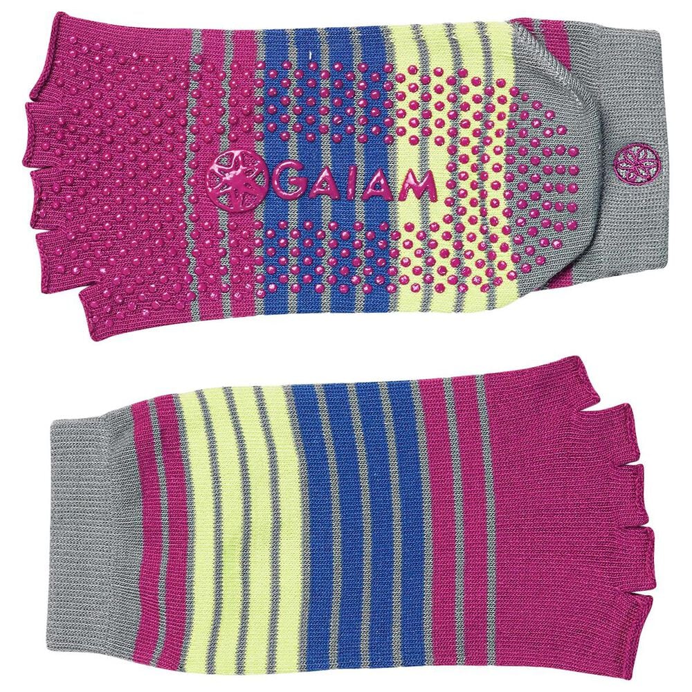 Gaiam Toeless Yoga Socks in Bright Bouquet, , large