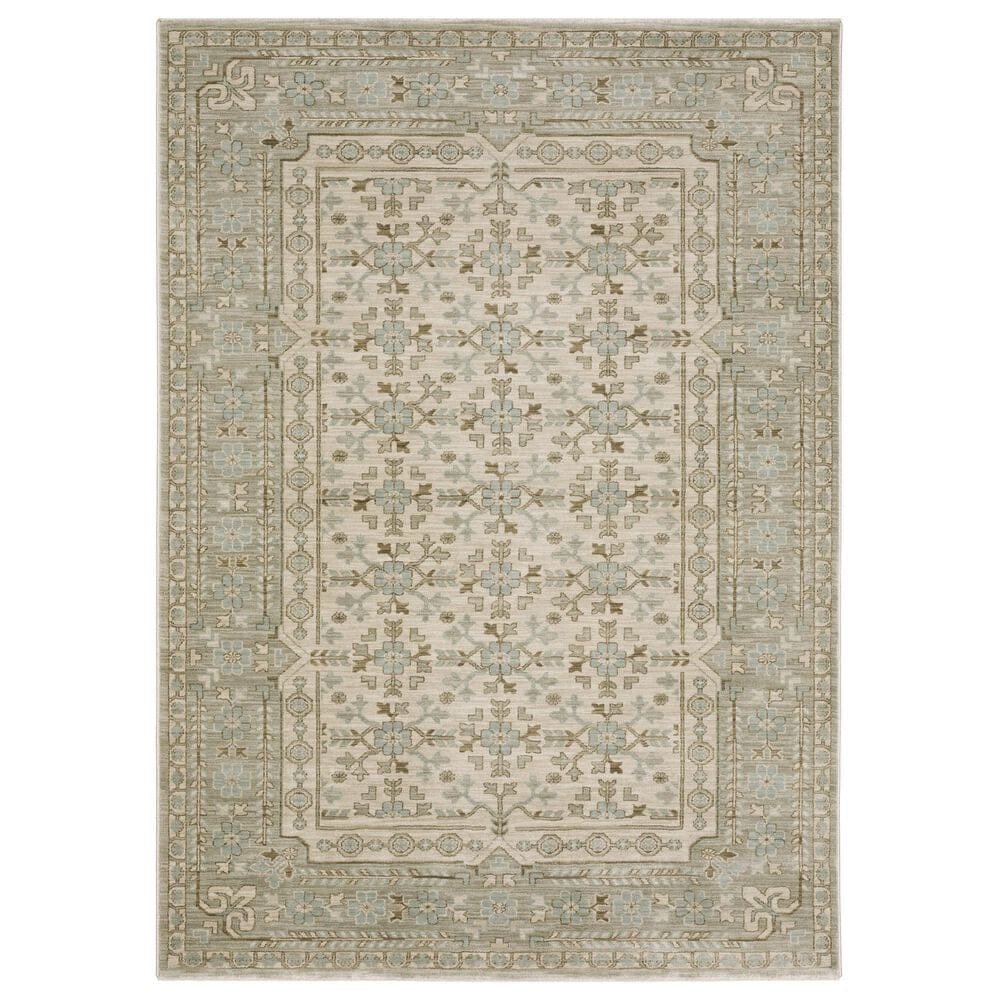 Oriental Weavers Maeve MAE04 Beige and Blue 6"7" x 9"6" Area Rug, , large