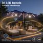 HOMLUX 15" Double-Sided Outdoor Market Umbrella with Sandbag Base and White LED Beads in Royal Blue, , large