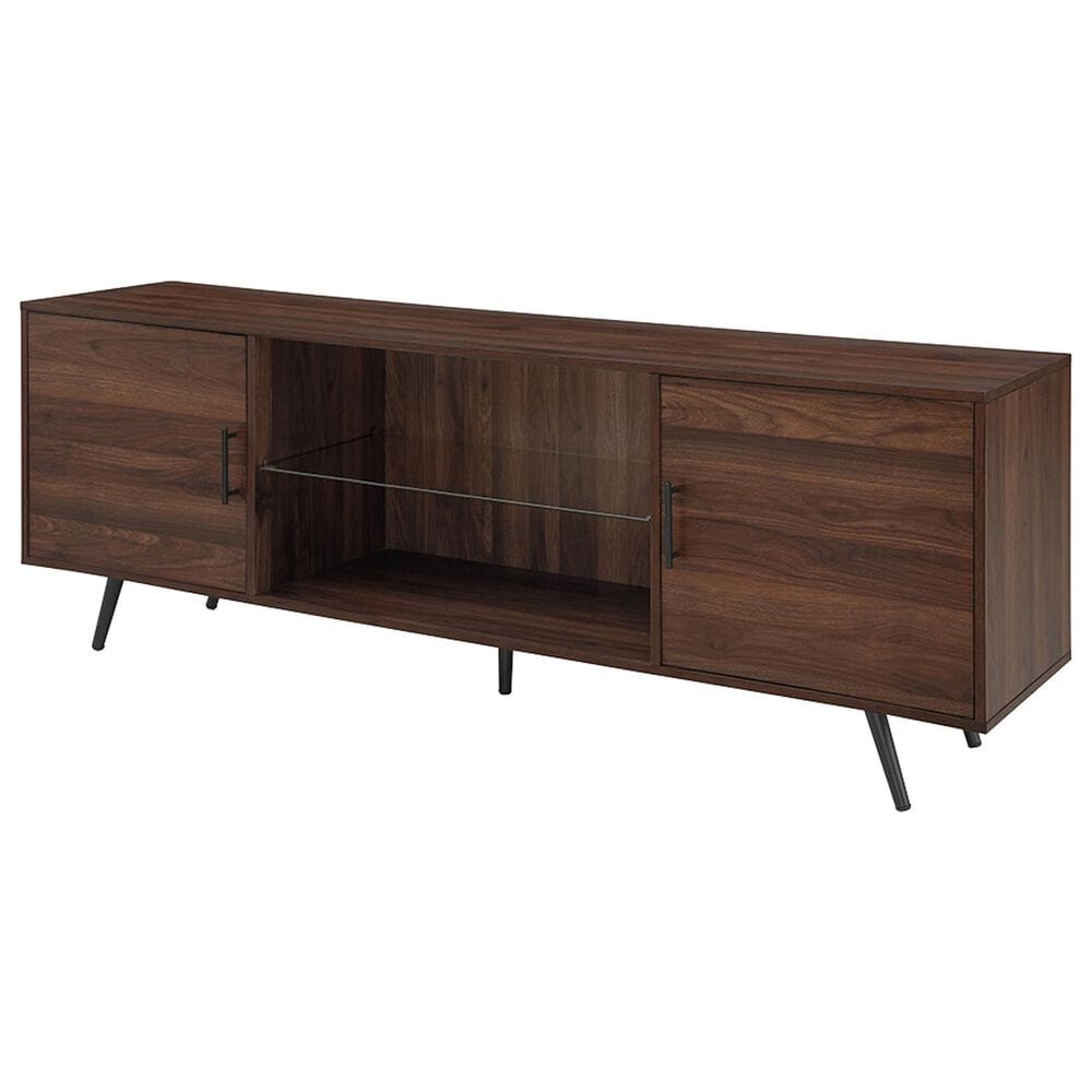 Walker Edison Nora 70&quot; TV Stand in Dark Walnut, , large