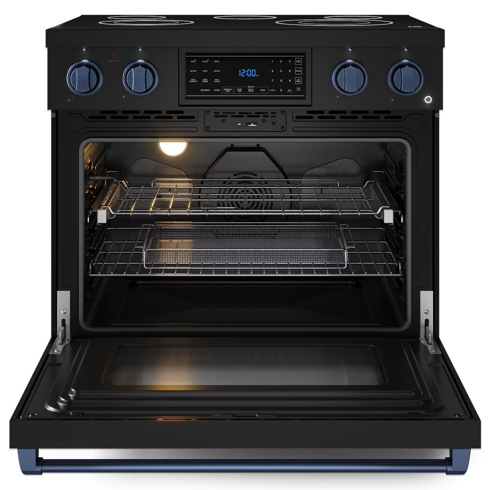 Thor Kitchen Gordon Ramsay 6 Cu. Ft. 36&quot; Professional Electric Range with Navy Blue Handle Kit in Black, , large