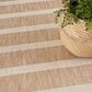 Nourison Positano POS03 Beige and Ivory 9" x 12" Indoor/Outdoor Area Rug, , large