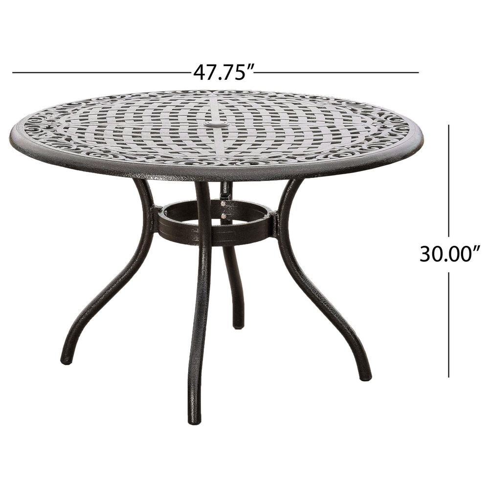 Hearth and Haven Phoenix Outdoor Round Dining Table in Bronze - Table Only, , large
