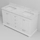Lexora Home Dukes 60" Double Bathroom Vanity in White with 2 cm White Carrara Marble Top and Rectangular Sinks, , large