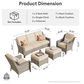 HOMLUX 5-Piece Patio Conversation Set with Two Ottomans in Beige, , large
