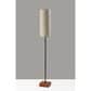 Adesso Trudy Floor Lamp with Natural Shade in Black and Walnut, , large