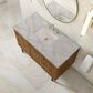 James Martin Laurent 48" Single Bathroom Vanity in Honey Oak with 3 cm Victorian Silver Silestone Top and Rectangular Sink, , large
