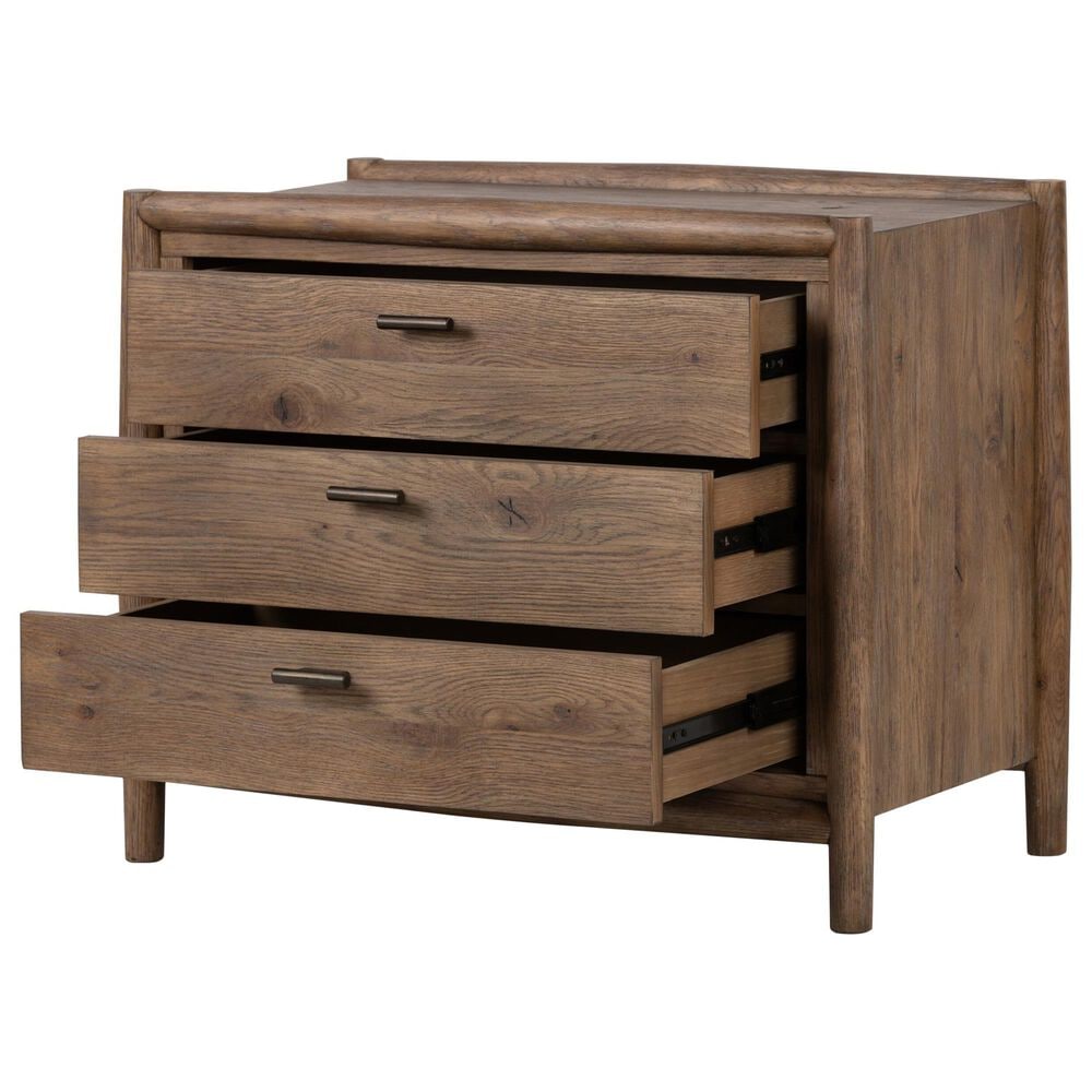 Four Hands Glenview 3-Drawer Nightstand in Weathered Oak, , large