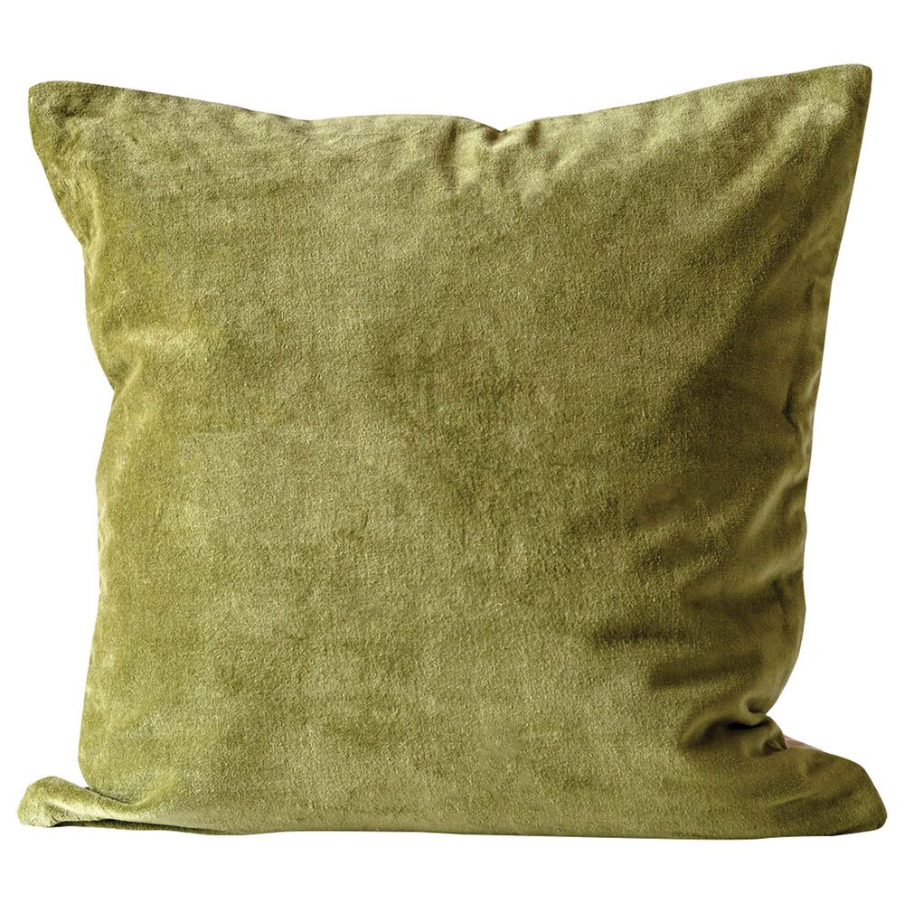 Teak Interiors Botanist 20" Square Pillow in Green Velvet, , large