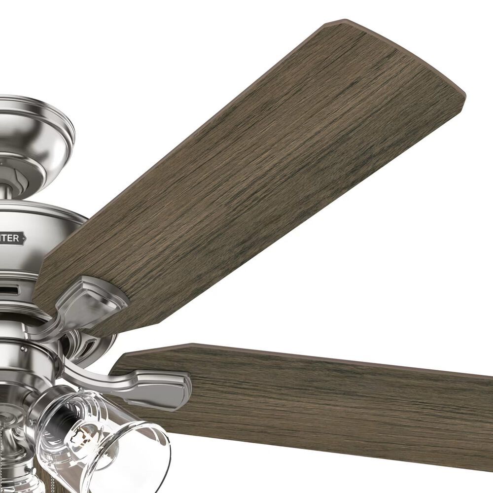 Hunter Rosner 52&quot; Ceiling Fan with Lights in Brushed Nickel, , large