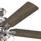 Hunter Rosner 52" Ceiling Fan with Lights in Brushed Nickel, , large