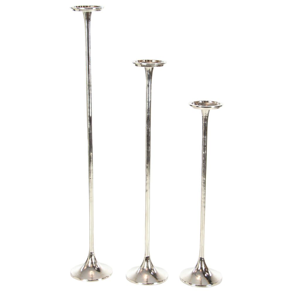 Maple and Jade Assorted Candleholder in Polished Metallic Silver (Set of 3), , large