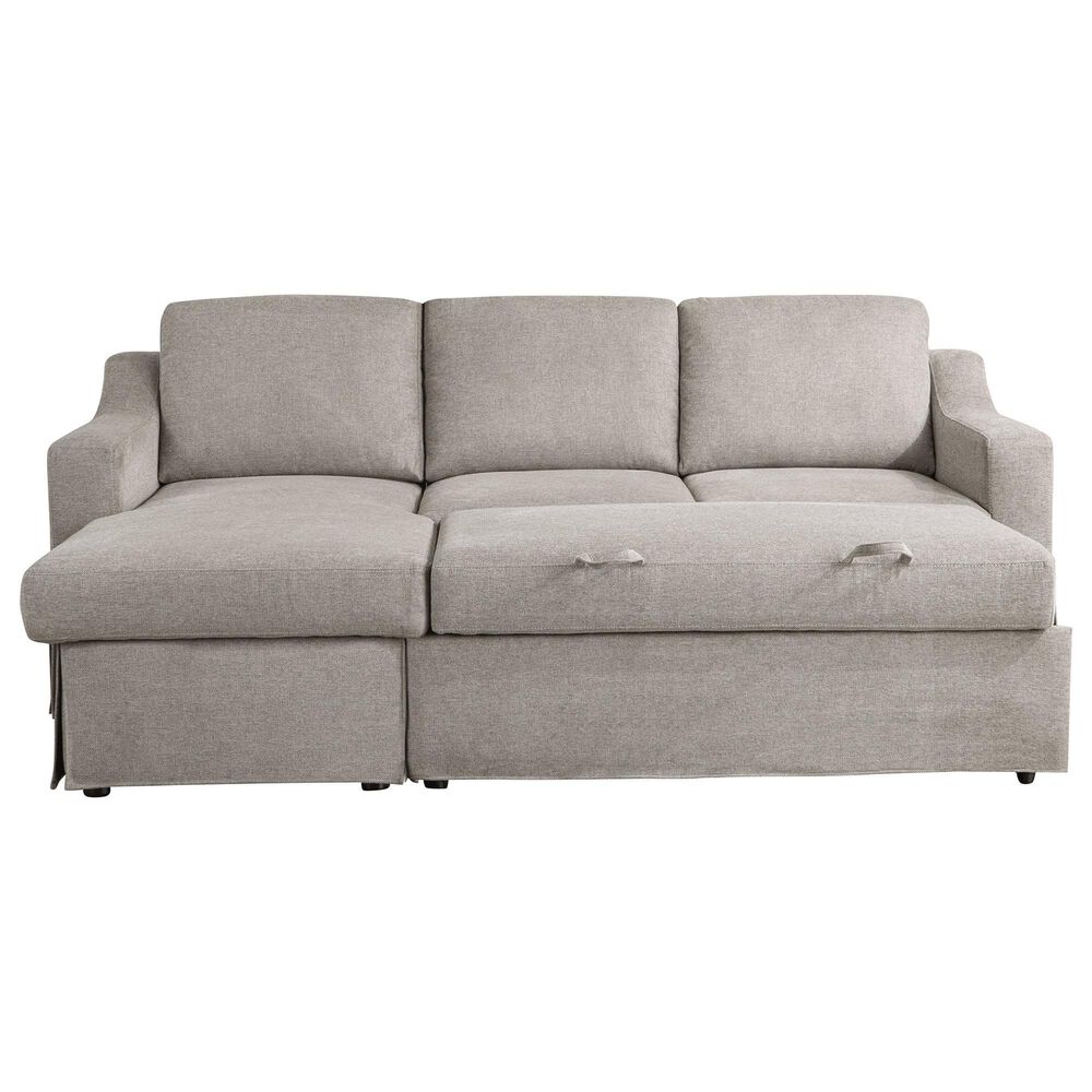 Lifestyle Solutions Haddington Stationary Convertible Sleeper Sofa with Chaise in Flax, , large