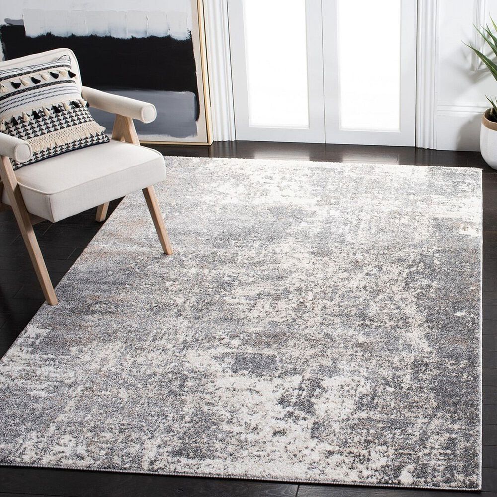 Safavieh Aston  5&#39;3&quot; x 7&#39;7&quot; Grey and Ivory Area Rug, , large