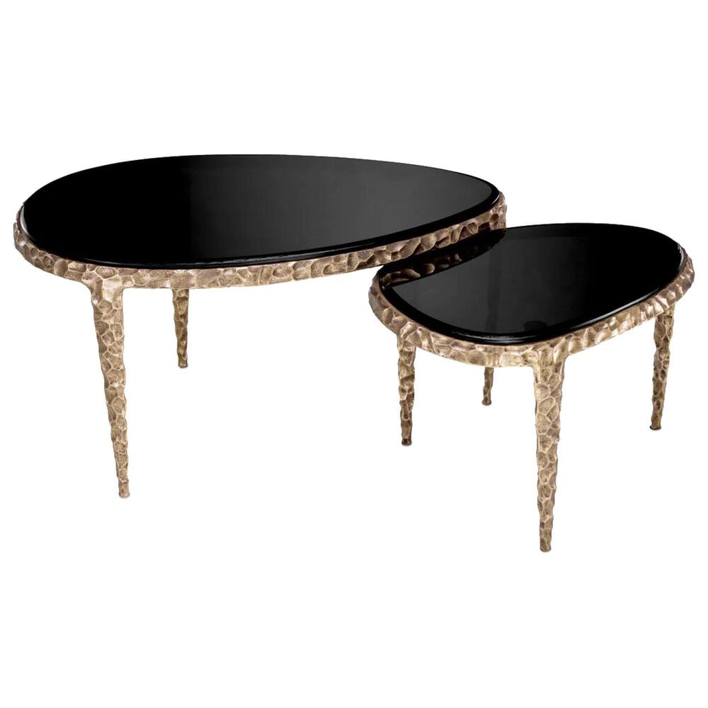 Eichholtz Livana 2-Piece Nesting Side Table in Vintage Brass, , large