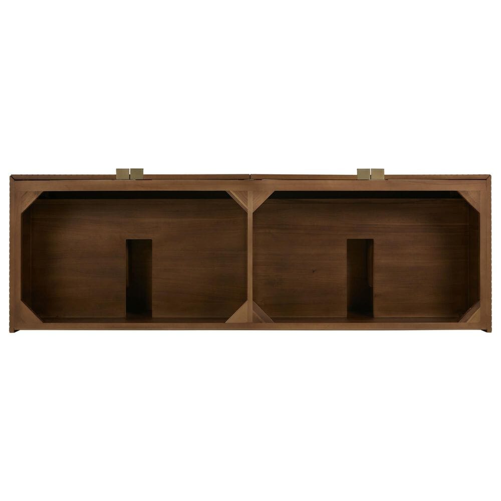 James Martin Vanities Marcello 72" Double Bathroom Vanity in Chestnut with Single Hole 3 cm White Zeus Quartz Top and Rectangular Sinks, , large