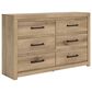 Ashley Brozmont Queen Platform Panel Bed with Dresser and Nightstand in Natural Brown, , large