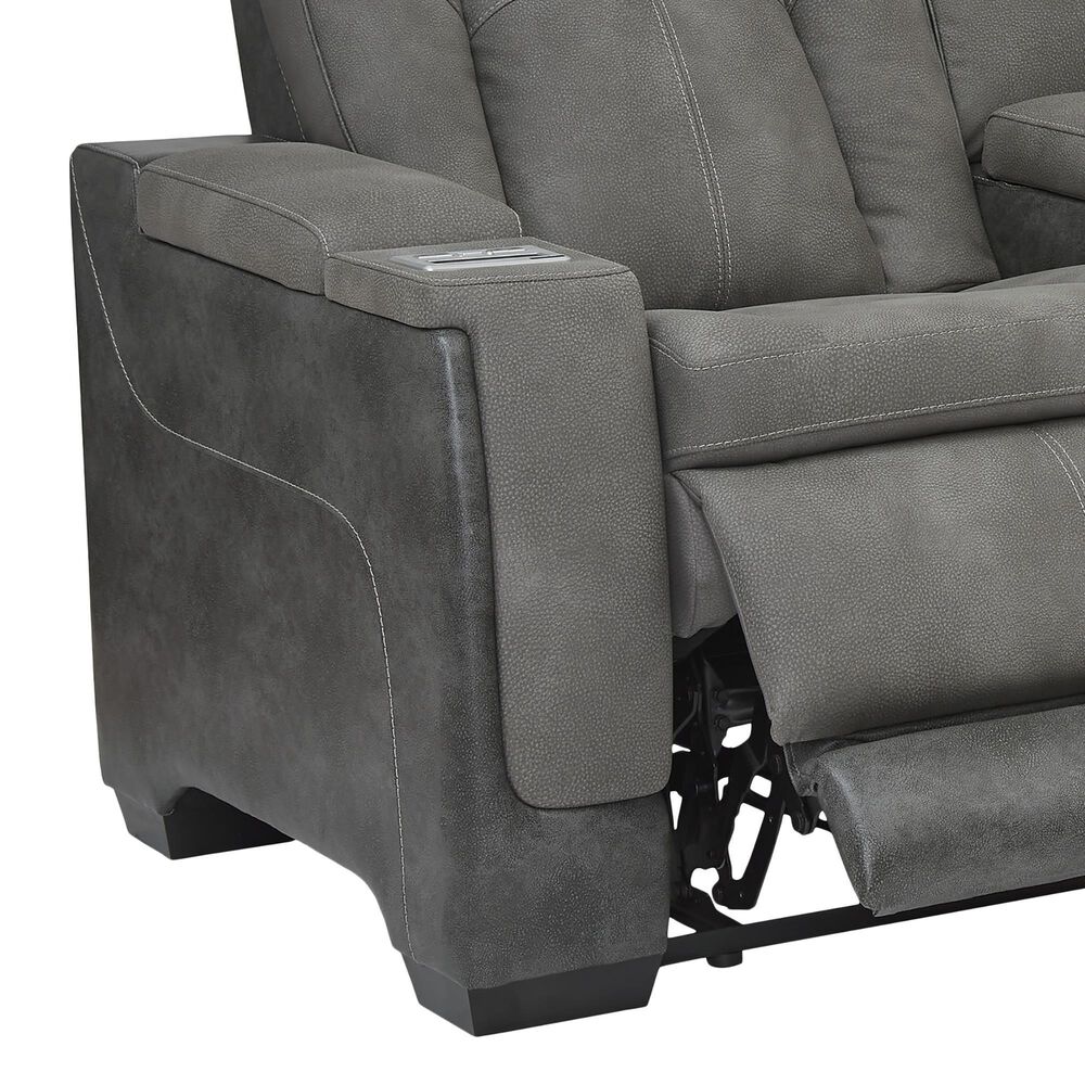 Ashley Next-Gen DuraPella Power Reclining Loveseat with Console in Slate, , large