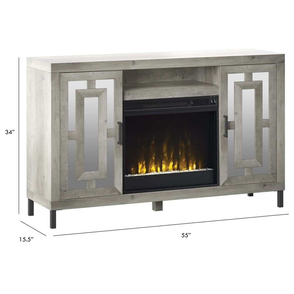 Classic Flame 55" Mirrored Media Fireplace in Silver, , large