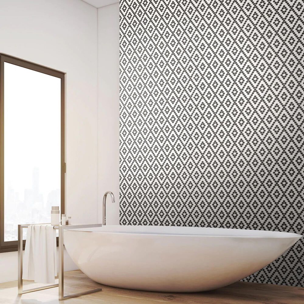 Dal-Tile Keystones Black and White 1&quot; x 1&quot; Porcelain Mosaic Tile, , large