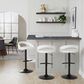 LumiSource Grotto Adjustable Bar Stool with White Faux Leather Upholstery in Black (Set of 2), , large