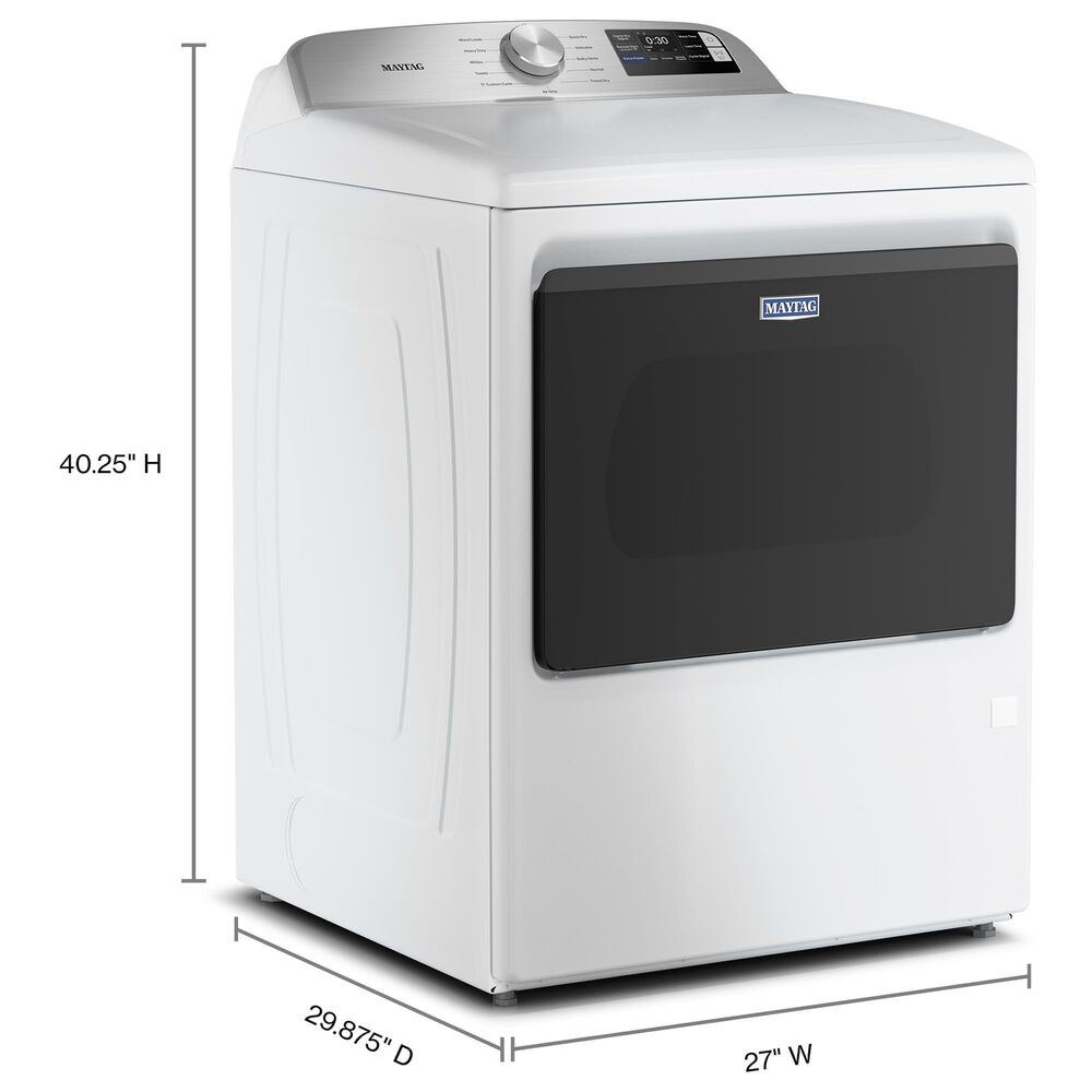 Maytag 5.3 Cu. Ft. Smart Top Load Washer and 7.4 Cu. Ft. Smart Electric Top Load Dryer Laundry Pair in White, , large