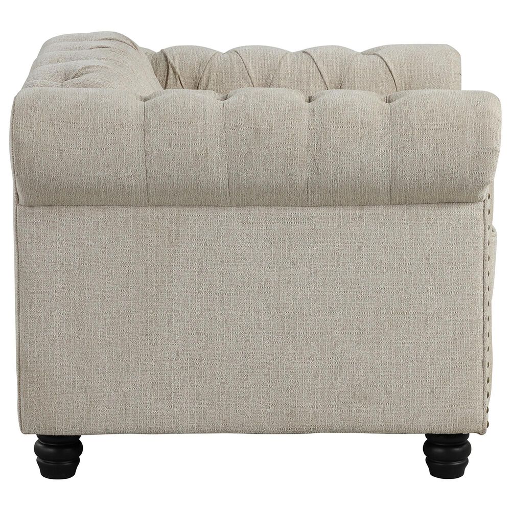 Morden Fort Chesterfield 2-Piece Stationary Linen Chair and Sofa Set in Beige, , large