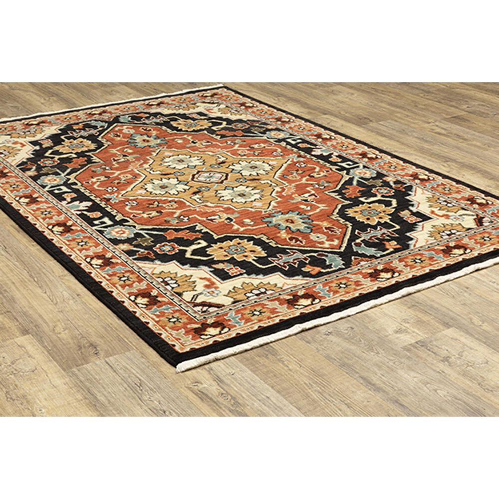 Oriental Weavers Lilihan Medallion 4929A 7&#39;10&quot; x 10&#39;10&quot; Black and Red Area Rug, , large