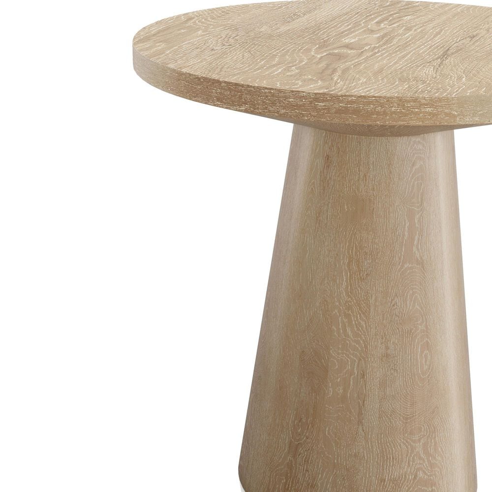Furniture of America Halewood Round End Table in Oak, , large