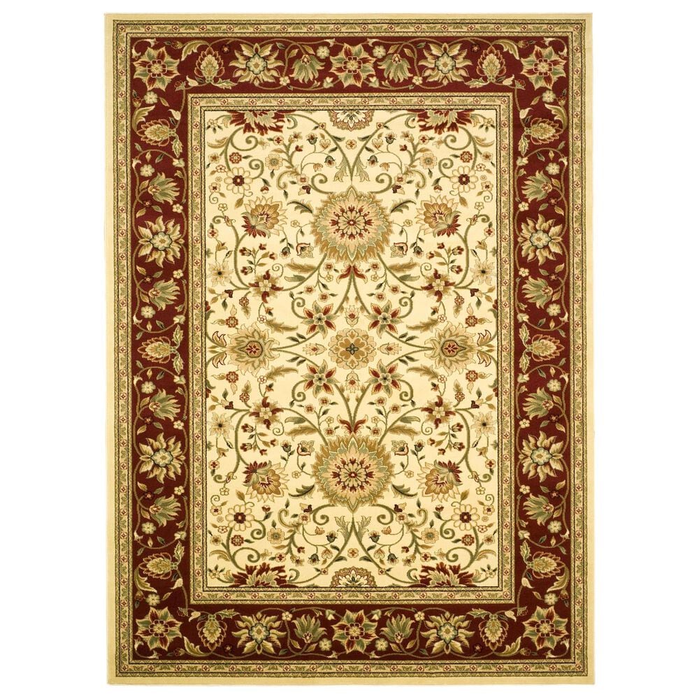 Safavieh Lyndhurst LNH212 8" x 11" Ivory and Red Area Rug, , large