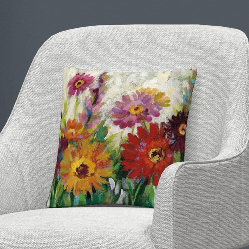 Timberlake Silvia Vassileva 'Jewel Daisy Gerbera' 16 x 16 Decorative Throw Pillow, , large