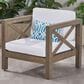 Hearth and Haven Brava Outdoor Club Chair with White Cushion in Grey, , large