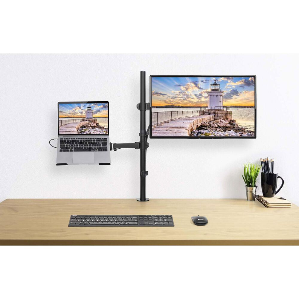Manhattan Desktop Combo Mount with Monitor Arm and Laptop Stand in Black, , large