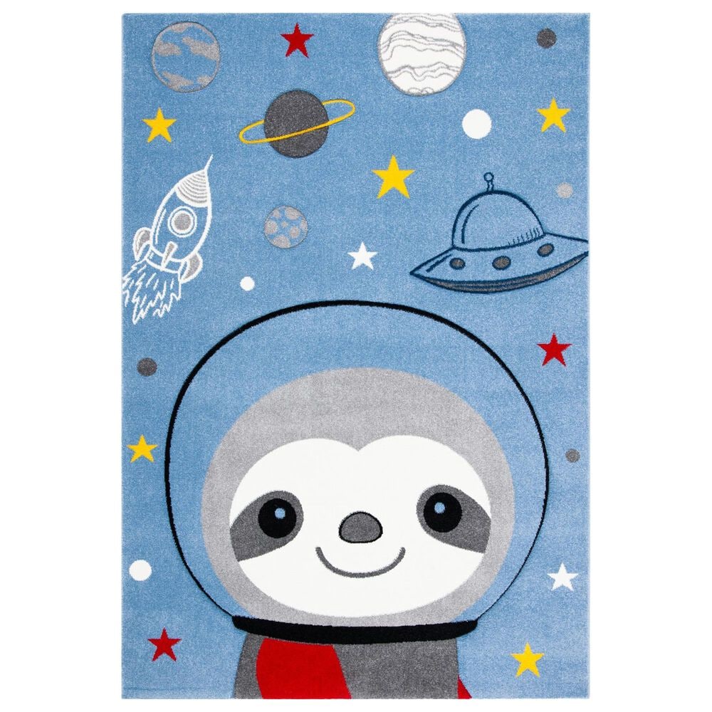Safavieh Carousel Outer Space 3"3" x 5"3" Blue and Grey Kids Area Rug, , large