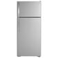 GE Appliances 17.5 Cu. Ft. Top Freezer Refrigerator with Edge-to-Edge Glass Shelves in Stainless Steel, , large