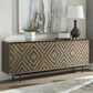 Ashley Dreggan Accent Cabinet in Warm Walnut, Grayish Gold and Black, , large
