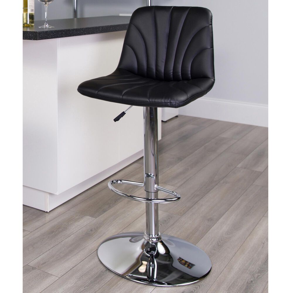 Flash Furniture Adjustable Barstool in Black, , large
