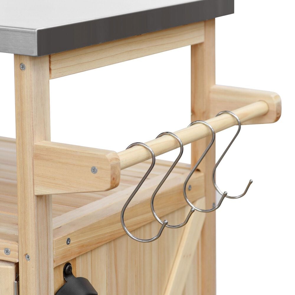HOMLUX 50" Outdoor Kitchen Island in Natural and Stainless Steel, , large