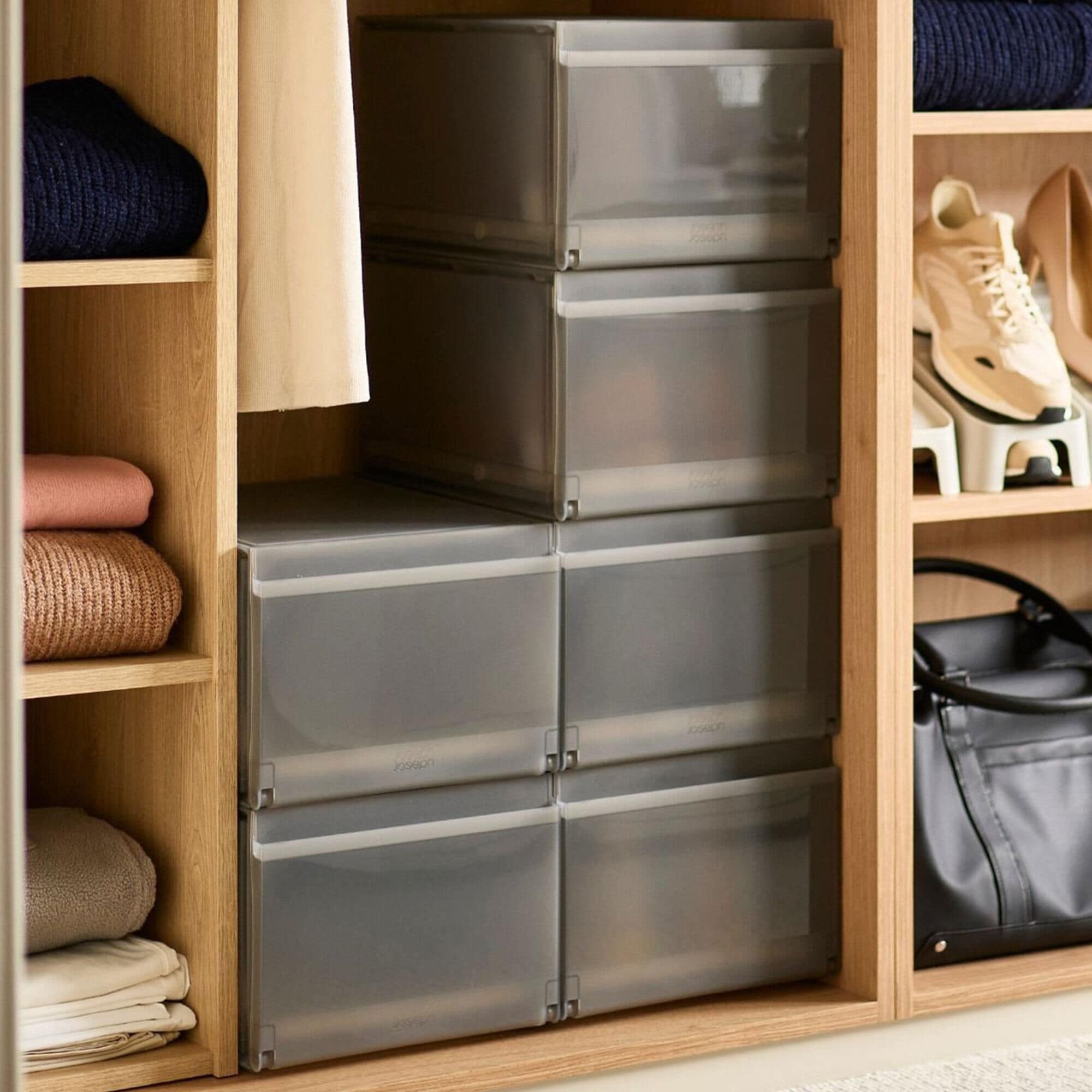 Joseph Joseph ShoeCase 6-Piece Shoe Storage Box in Gray