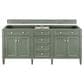 James Martin Vanities Brittany 72" Double Bathroom Vanity in Smokey Celadon with Single Hole 3 cm White Zeus Quartz Top and Rectangular Sinks, , large