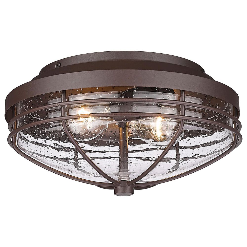 Golden Lighting Seaport Outdoor Flush Mount in Textured Bronze, , large