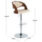 Lumisource Pino Adjustable Swivel Barstool with Cream Cushion in Chrome and Walnut (Set of 2), , large